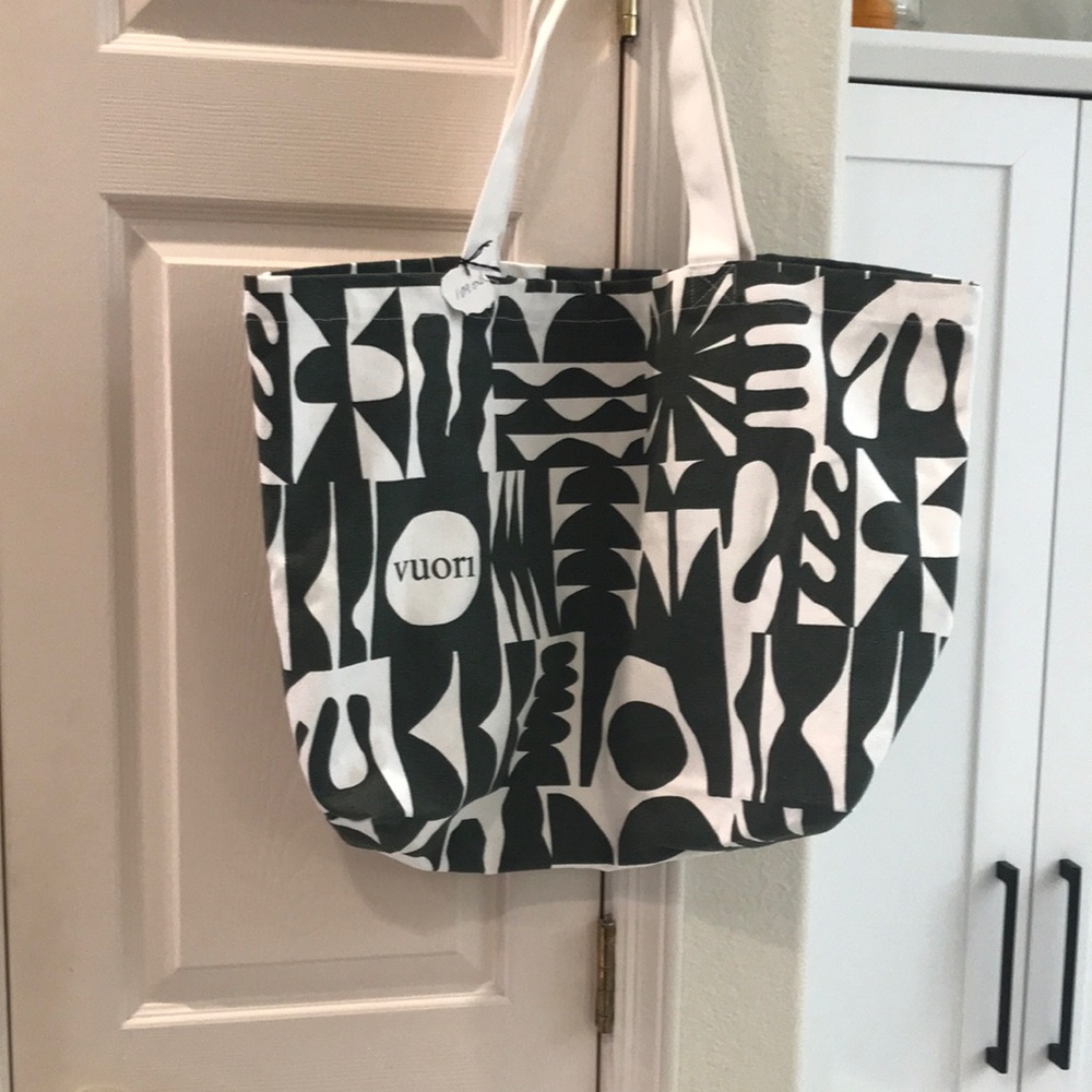 Vuori Black & White Patterned Tote Bag
